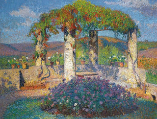 De pergola in de noordwesthoek van het park van Marquayrol - Henri Martin — weergave van het kunstwerk