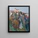 L'église Saint-Cirq-Lapopie perchée sur la falaise de la boucle du Lot ciel bleu - Henri Martin — ingelijst kunstwerk aan de muur