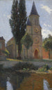 L'église de Labastide-du-Vert un matin d'été - Henri Martin — weergave van het kunstwerk