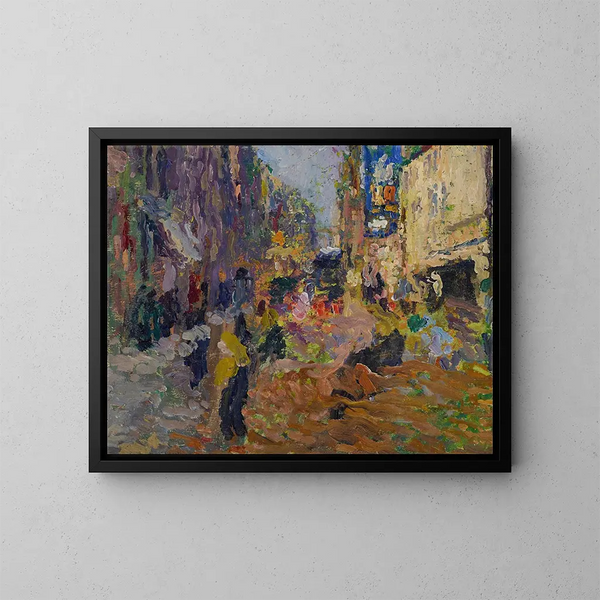 Straatscène - Henri Martin — ingelijst kunstwerk aan de muur