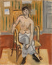 van een zittend naakt in een bruin gekleurde kamer - Henri Matisse — weergave van het kunstwerk