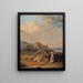 Een herder en een kind - Henri Patricot — ingelijst kunstwerk aan de muur
