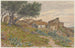 Oude huizen in Bormes - Henri Rivière — weergave van het kunstwerk