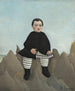 Jongen op de rotsen - Henri Rousseau — weergave van het kunstwerk