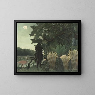 De slangentemmer - Henri Rousseau — ingelijst kunstwerk aan de muur