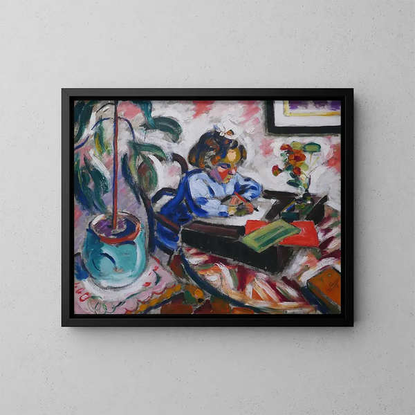 Petite écolière - Henri Victor Gabriel Le Fauconnier — framed artwork on a wall