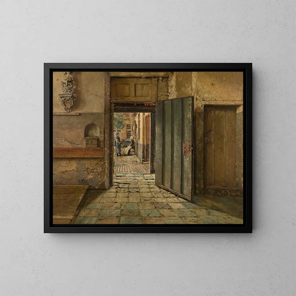 La Conversation - Henri de Braekeleer — framed artwork on a wall