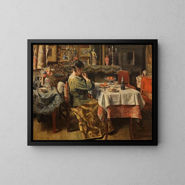 The Meal - Henri de Braekeleer — framed artwork on a wall