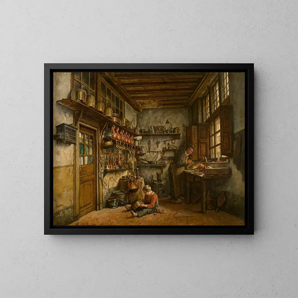 The handyman - Henri de Braekeleer — framed artwork on a wall