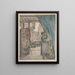 De vrouw met gordijn - Henri de Braekeleer — ingelijst kunstwerk aan de muur