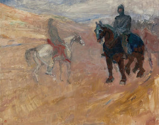 van twee ridders in harnassen - Henri de Toulouse-Lautrec — weergave van het kunstwerk