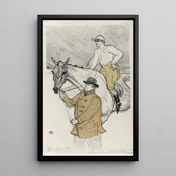 Le jockey allant au poteau - Henri de Toulouse-Lautrec — ingelijst kunstwerk aan de muur