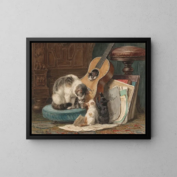 The Musicians - Henriette Ronner-Knip — framed artwork on a wall