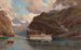 Landschap van fjord met passagiersschip - Henry Enfield — weergave van het kunstwerk