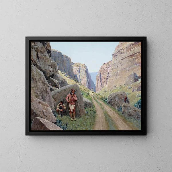 L'Ambuscade - Henry Farny — framed artwork on a wall