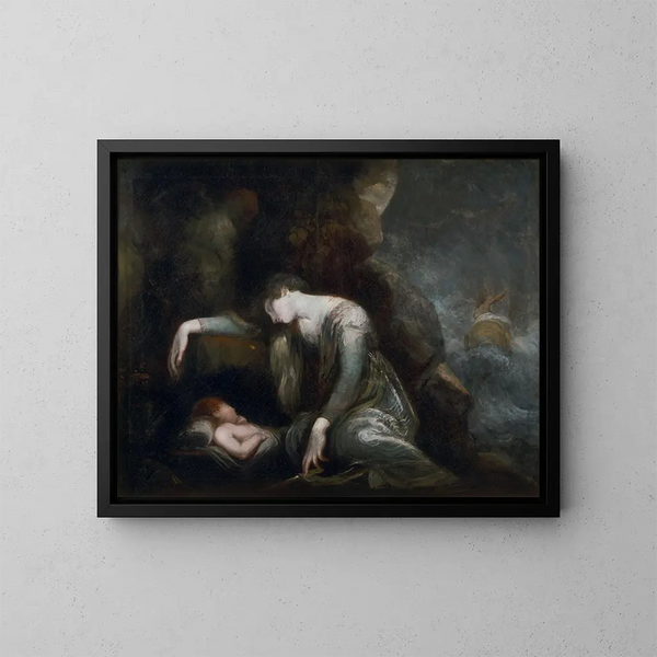 Danaé et Persée à Sérifos - Henry Fuseli — framed artwork on a wall