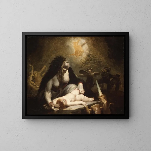The Night Witch visiting the witches of Lapland - Henry Fuseli — framed artwork on a wall