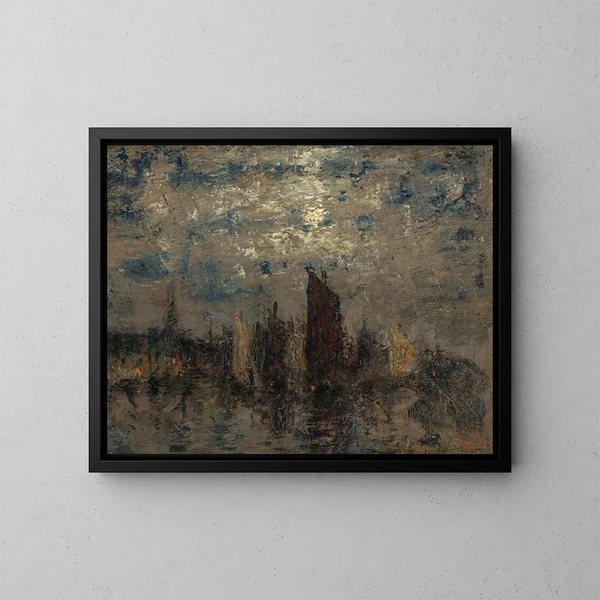 Night Scene Painting - Henry Golden Dearth — framed artwork on a wall