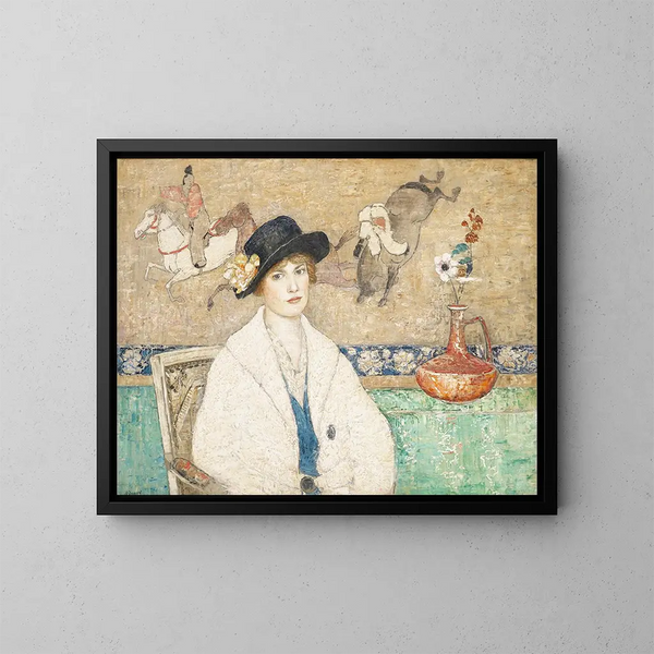 The Black Hat of Miss Dorothy Hart - Henry Golden Dearth — framed artwork on a wall