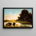 Buffel bij de rivier - Henry Herman Cross — ingelijst kunstwerk aan de muur