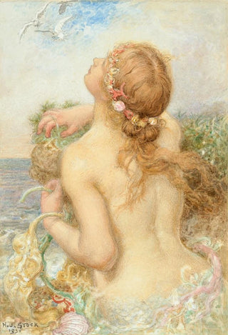 Henry John Stock - Mermaid rising from the sea.webp