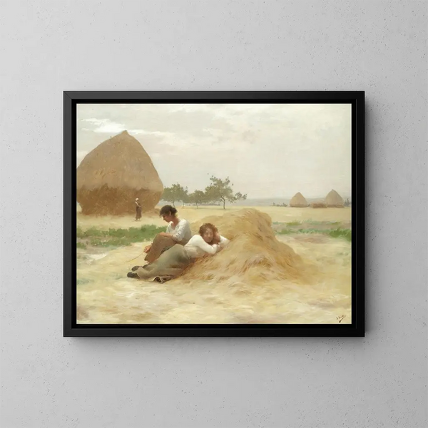 Les moissonneurs - Henry Lerolle — framed artwork on a wall