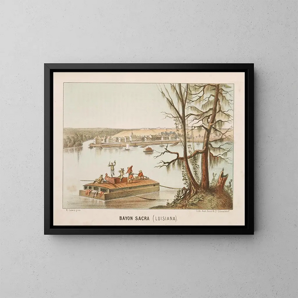 Bayou Sacra, Louisiana - Henry Lewis — framed artwork on a wall