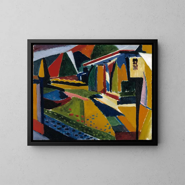 Abstract landscape painting - Henry Lyman Saen — framed artwork on a wall