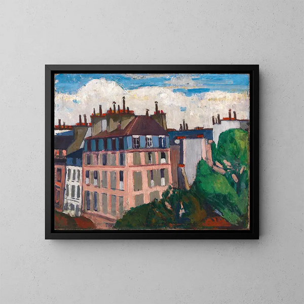 Paris Roofs - Henry Lyman Saen — framed artwork on a wall