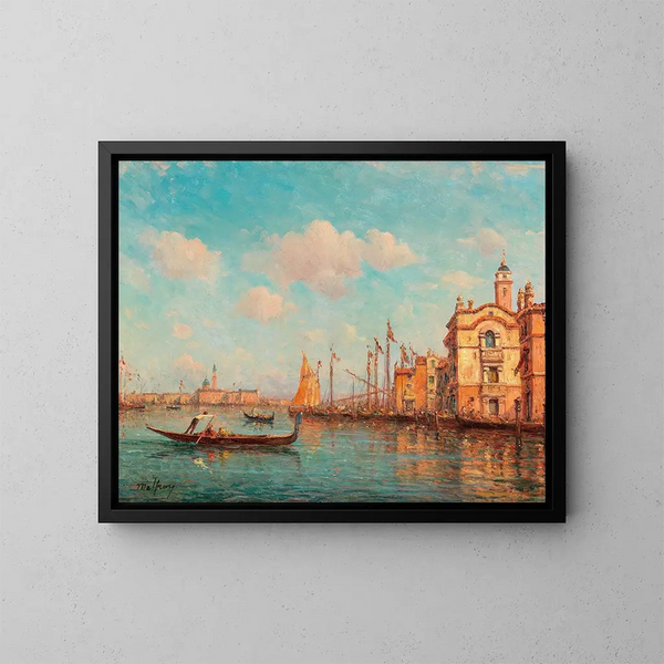Venice, view of San Giorgio Maggiore - Henry Malfroy — framed artwork on a wall