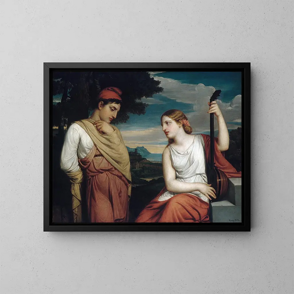 De Griekse geliefden - Henry Peters Gray — ingelijst kunstwerk aan de muur