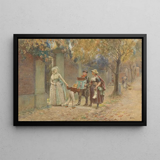 Henry Reynolds Steer - Man met een kijkkast en een liedverkoopster.webp
