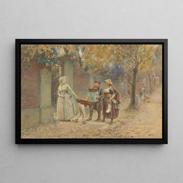 Henry Reynolds Steer - Man met een kijkkast en een liedverkoopster.webp