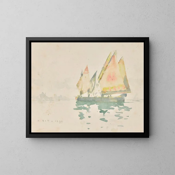 Venice Barges - Henry Scott Tuke — framed artwork on a wall
