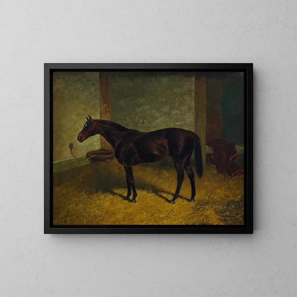 Hastings painting in a stable - Henry Stull — framed artwork on a wall