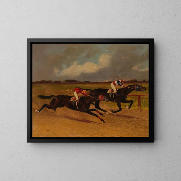 The accountant by James B. Brady winning the Realization Stakes - Henry Stull — framed artwork on a wall