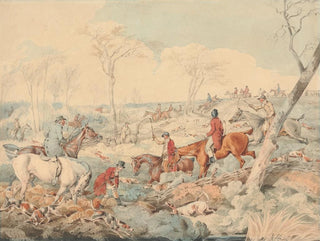 Tekening van de jachtdekking op vos - Henry Thomas Alken — weergave van het kunstwerk