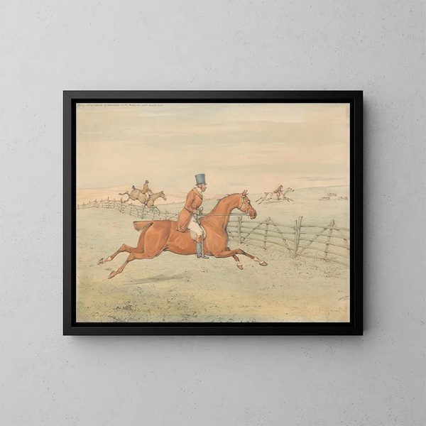 S'attaquer à un rang d'obstacles avec tempérament et résolution - Henry Thomas Alken — framed artwork on a wall