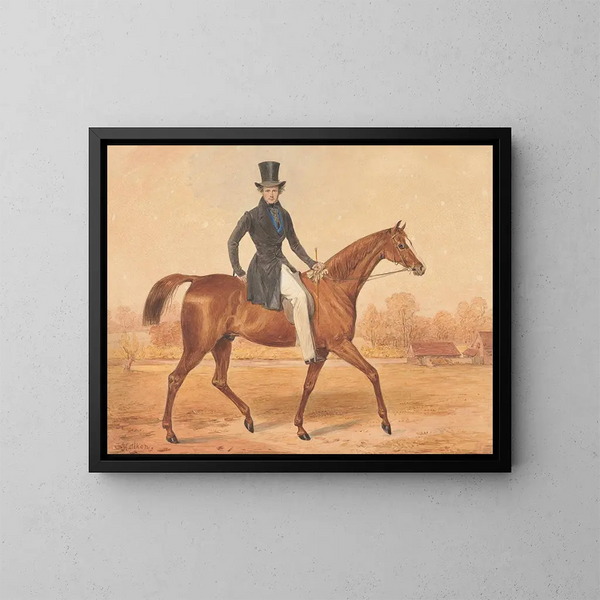 H. Grant on horseback - Henry Thomas Alken — framed artwork on a wall