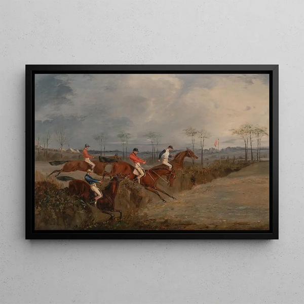 Scènes d'une course d'obstacles, une autre haie - Henry Thomas Alken — ingelijst kunstwerk aan de muur