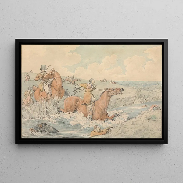Sommige mensen doen het en anderen niet, het is een kwestie van begrip om te duiken - Henry Thomas Alken — ingelijst kunstwerk aan de muur
