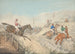 Paardensportwedstrijd met steeplechase springend over en uit een pad - Henry Thomas Alken — weergave van het kunstwerk