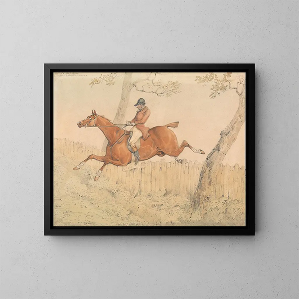 van een schilderij dat boven een parkhek hangt en de dingen gemakkelijk maakt - Henry Thomas Alken — ingelijst kunstwerk aan de muur