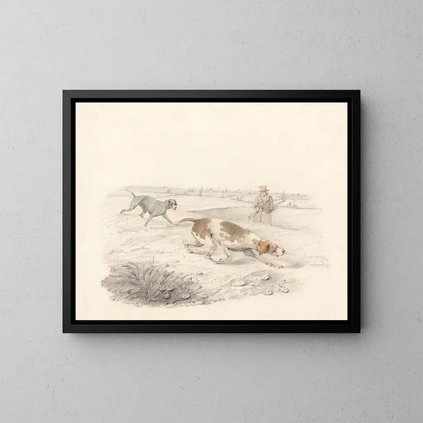 van twee richtingsaanwijzers die naar rechts wijzen met een sporter - Henry Thomas Alken — ingelijst kunstwerk aan de muur