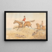 Twee ruiters en een stel honden die een muur oversteken - Henry Thomas Alken — ingelijst kunstwerk aan de muur