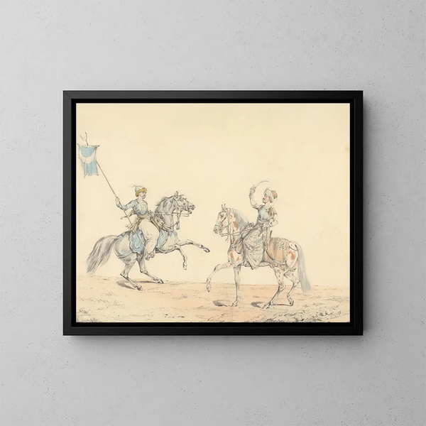 Twee Turkse ruiters - Henry Thomas Alken — ingelijst kunstwerk aan de muur