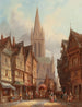 Marktdag in Honfleur, Normandië - Henry Thomas Schafer — weergave van het kunstwerk