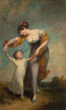 Portret van een moeder en een kind in een landschap - Henry Thompson — weergave van het kunstwerk