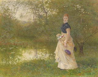 naast de waterlelievijver - Henry Towneley Green — weergave van het kunstwerk