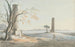 Resten van de tempel van Jupiter Olympisch met uitzicht op Ortygie Syracuse - Henry Tresham — weergave van het kunstwerk